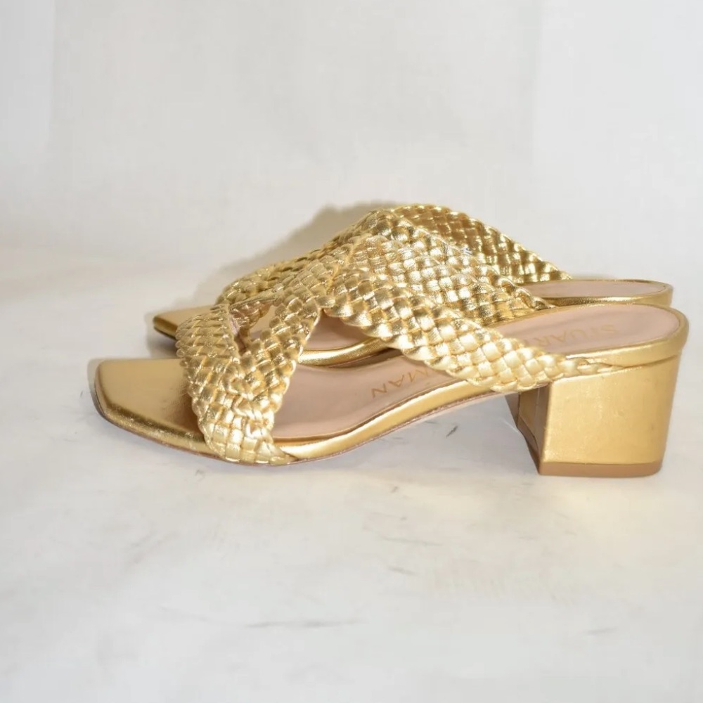 Stuart Weitzman Rosie Block Heel Slide Sandal - G… - image 3